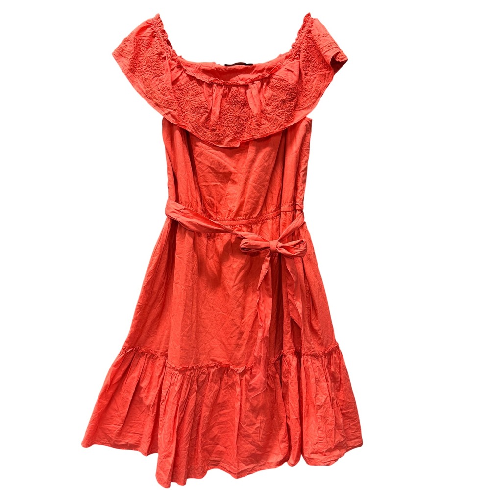 Lauren Ralph Lauren Dress Womens‎ 18 Off Shoulder Coral Ruffle Belted Coastal